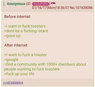 Before vs After Internet Toaster Communities