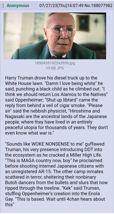 4chan Absurdist Truman Oppenheimer Shitpost