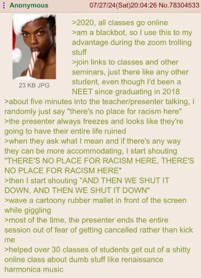4chan Blackbot Zoom Trolling Greentext
