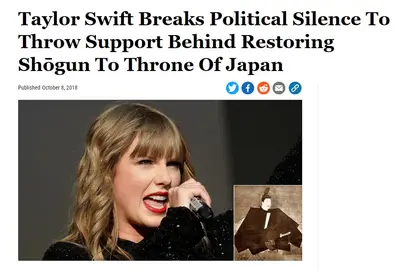 Taylor Swift Endorses Japanese Shogun Restoration