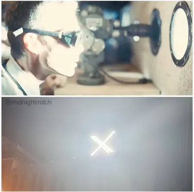 Scientist Staring at Glowing X